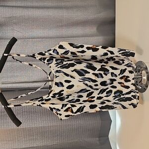 Leopard Criss Cross Back Tank Top